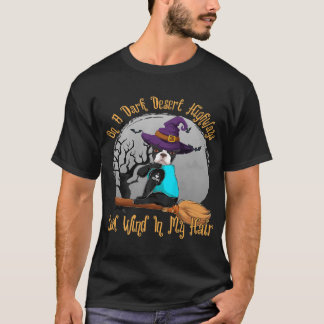 Boston Terrier On A Dark Desert Highway T-Shirt