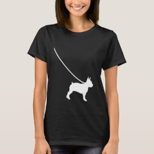 Boston Terrier on a Leash Dog Bostie Mom Dad Pet C T-Shirt