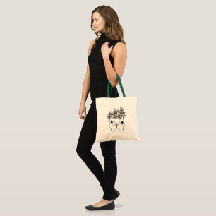 Boston Terrier One Line Drawing Sketch Tote Bag