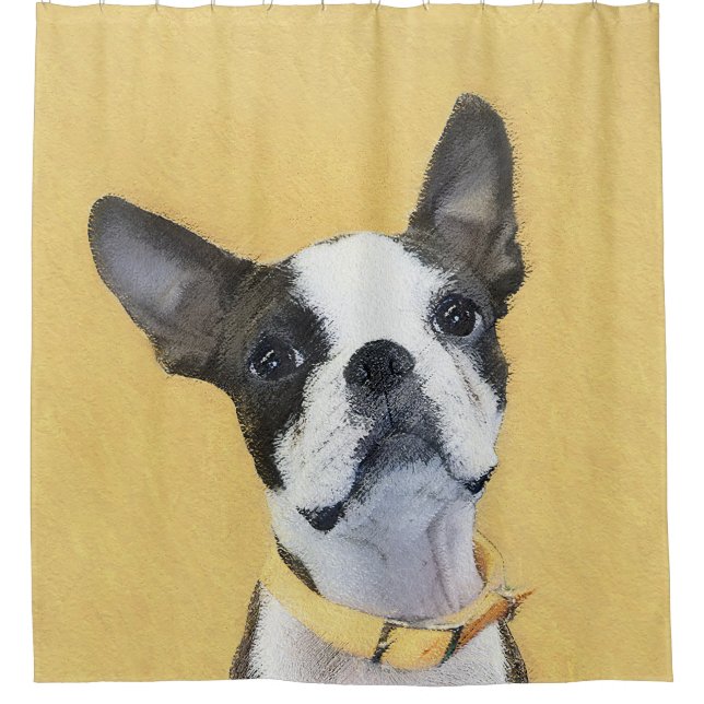 Boston Terrier Painting - Cute Original Dog Art (Front)