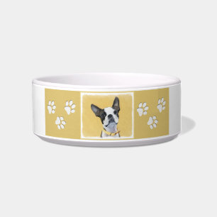 Boston Terrier Painting - Cute Original Dog Art Bowl