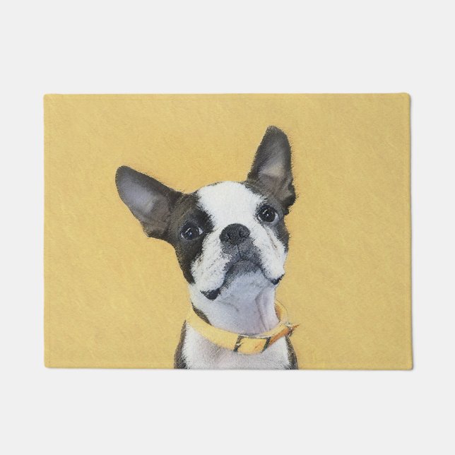 Boston Terrier Painting - Cute Original Dog Art Doormat (Front)