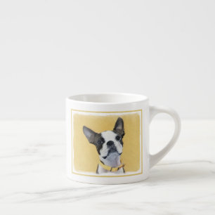 Boston Terrier Painting - Cute Original Dog Art Espresso Cup