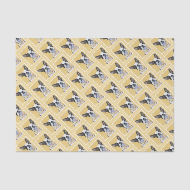 Boston Terrier Painting - Cute Original Dog Art Tissue Paper (Front)