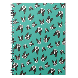 Boston Terrier Pattern Notepad - Teal Notebook