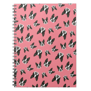 Boston Terrier Pattern Notepad - Watermelon Notebook