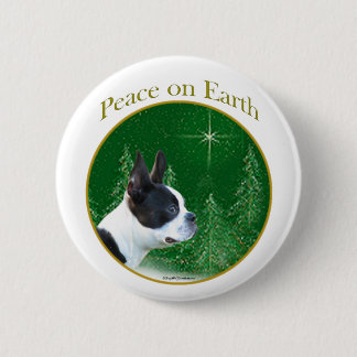 Boston Terrier Peace 2 Inch Round Button