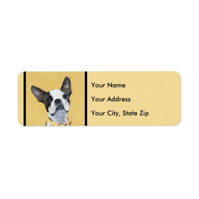 Boston Terrier Peinture - Cute Original Chien Art (Devant)