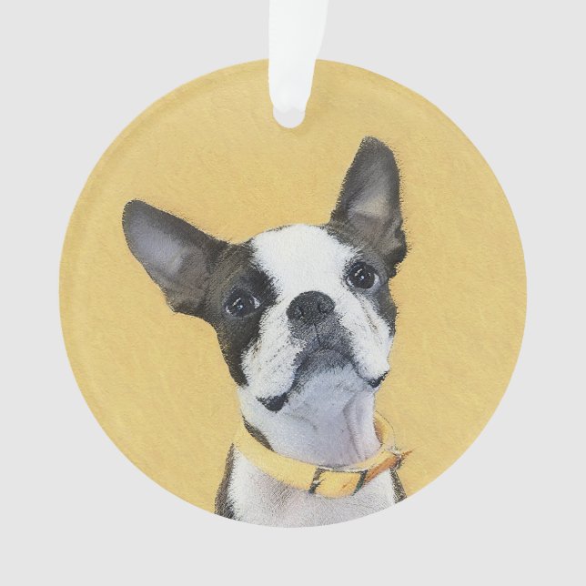 Boston Terrier Peinture - Cute Original Chien Art (devant)