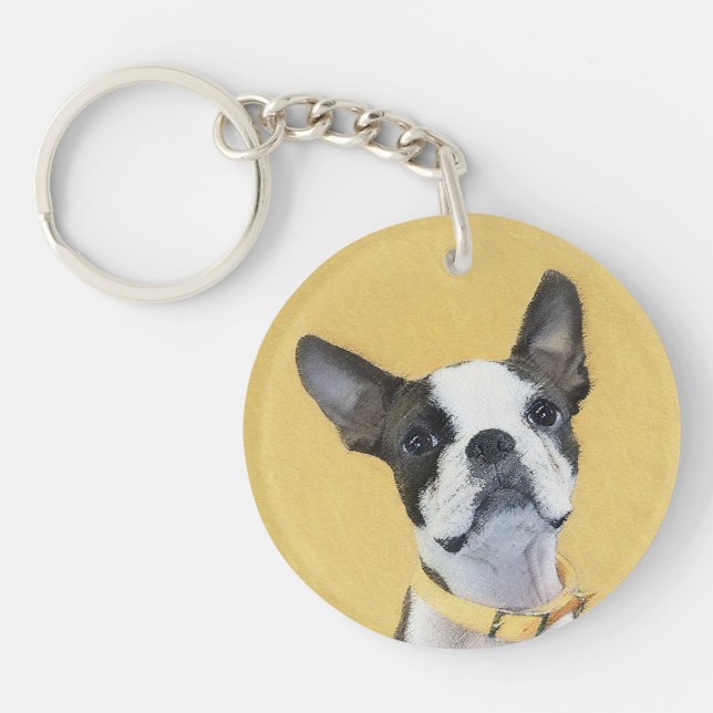 Boston Terrier Peinture - Cute Original Chien Art (Devant)