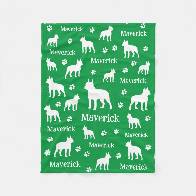 Boston Terrier Personalized Blanket Gift (Front)