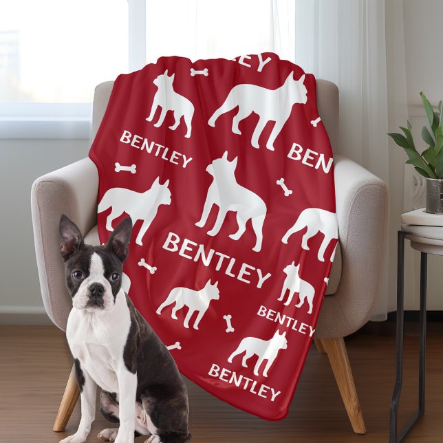Boston Terrier Personalized Blanket Gift (Boston Terrier blanket - personalized)