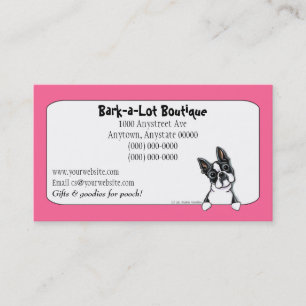 Boston Terrier Pet Industry Custom Border Business Card