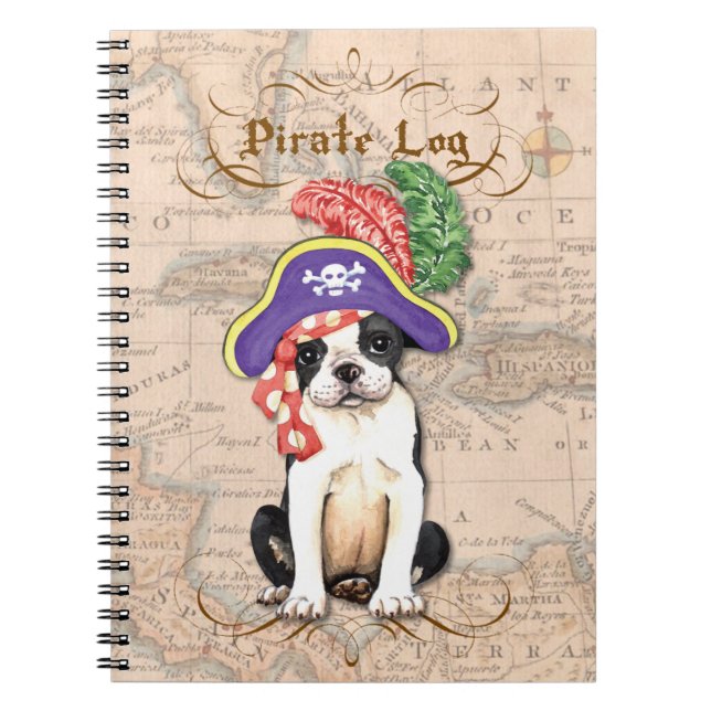 Boston Terrier Pirate Notebook (Front)