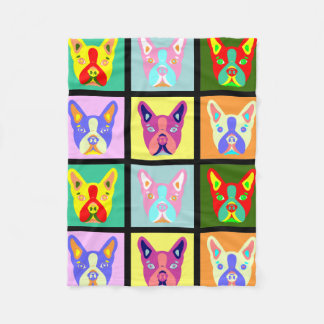 Boston Terrier Pop Art Fleece Blanket