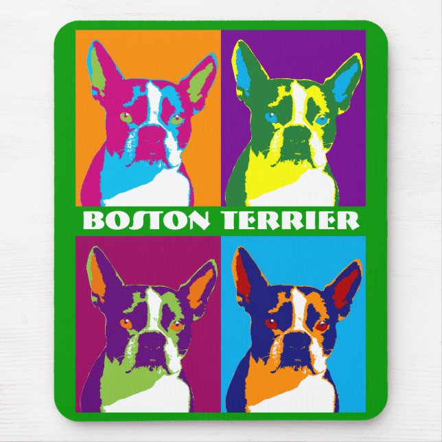 Boston Terrier Pop Art Mouse Pad (Front)