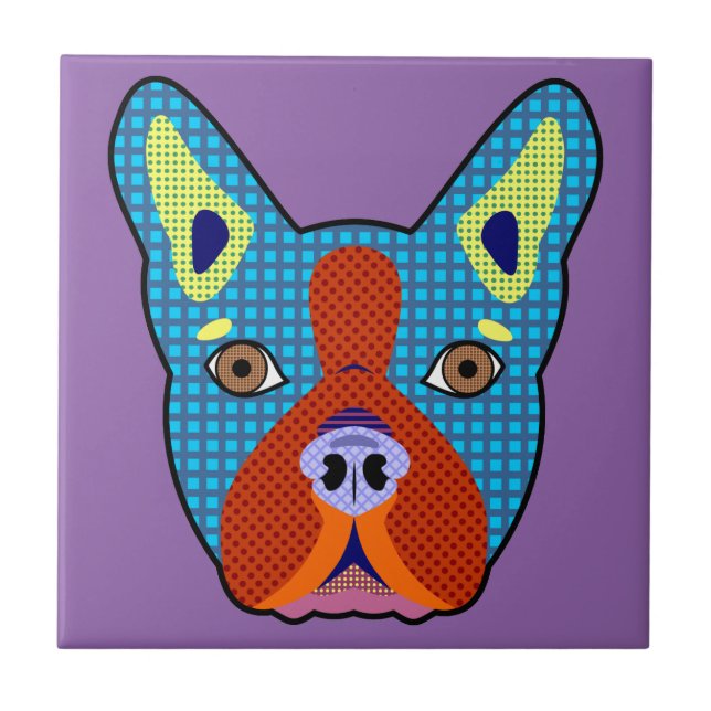 Boston Terrier Pop Art Tile (Front)