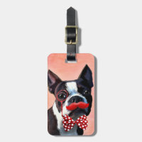 Boston Terrier Portrait with Red Bow Tie and 2