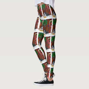 Boston Terrier Puppy Christmas Leggings