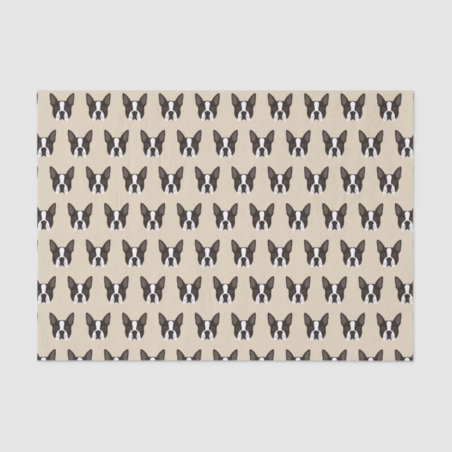 Boston Terrier Puppy Dog Tissue Paper (Front)