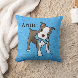 Boston Terrier Puppy  Throw Pillow