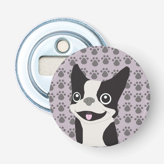 Boston Terrier, Purple lavender Bottle Opener (Front)