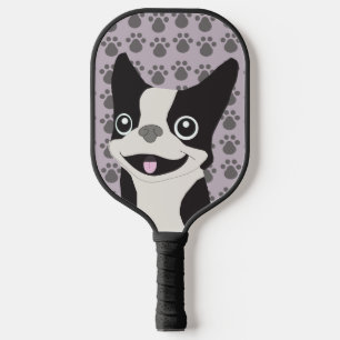 Boston Terrier, Purple lavender Pickleball Paddle