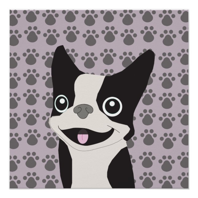Boston Terrier, Purple lavender Poster (Front)