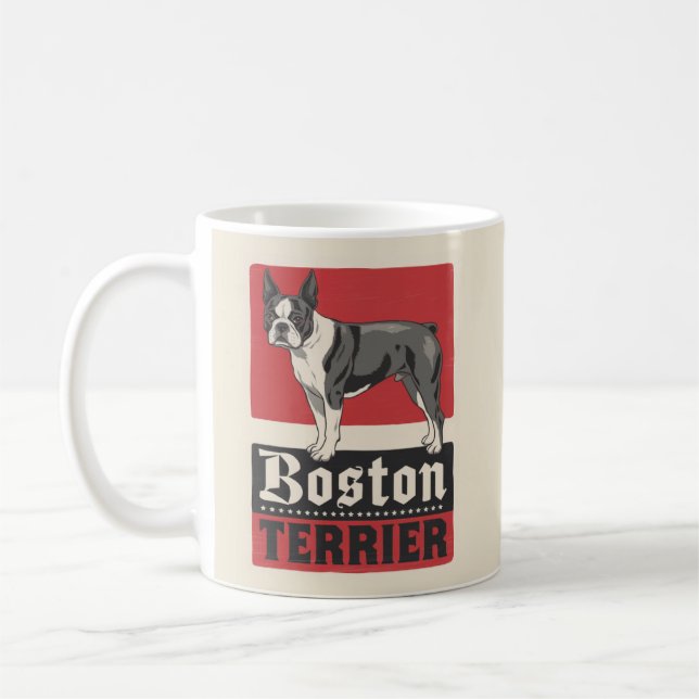 Boston Terrier Red Mug (Left)