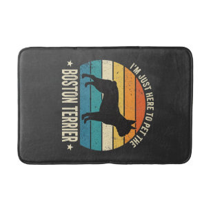 Boston Terrier Retro Dog Lover Graphic_1 Bath Mat