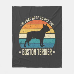 Boston Terrier Retro Dog Lover Graphic_1 Fleece Blanket