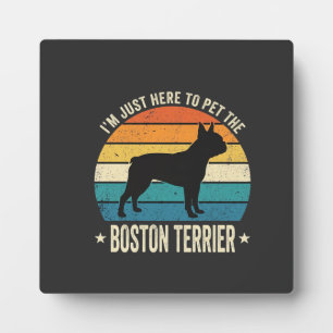Boston Terrier Retro Dog Lover Graphic_1 Plaque