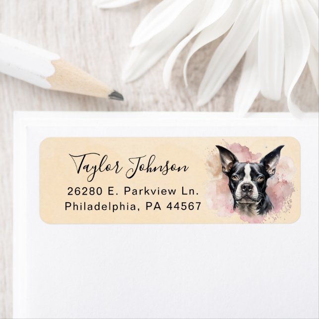 Boston Terrier Return Address Label (Insitu)