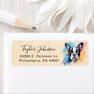Boston Terrier Return Address Label