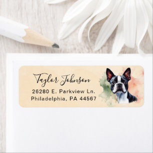 Boston Terrier Return Address Label