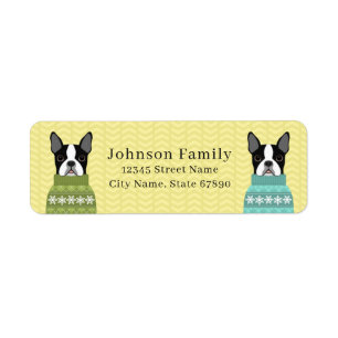 Boston Terrier Return Address Labels