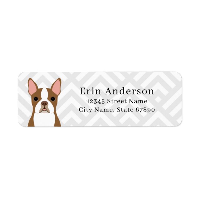 Boston Terrier Return Address Labels (Front)