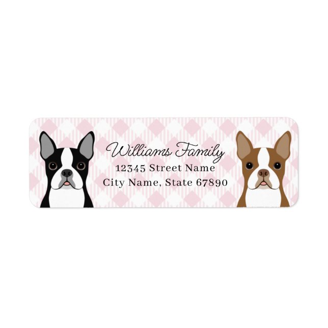 Boston Terrier Return Address Labels (Front)