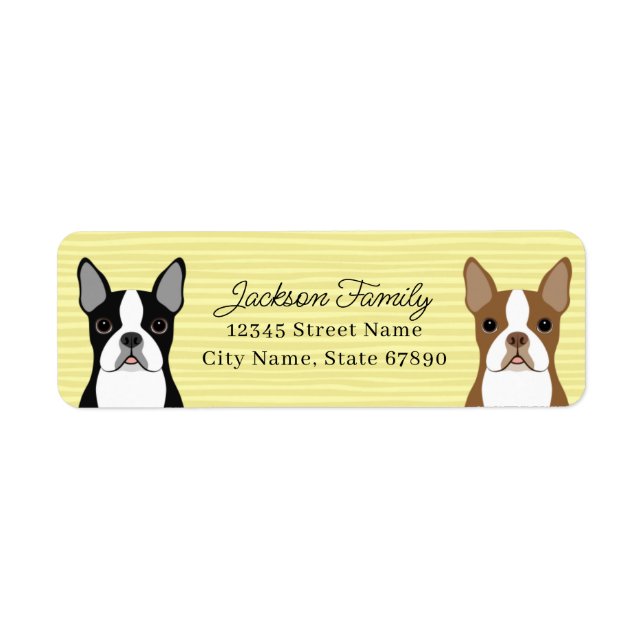 Boston Terrier Return Address Labels (Front)