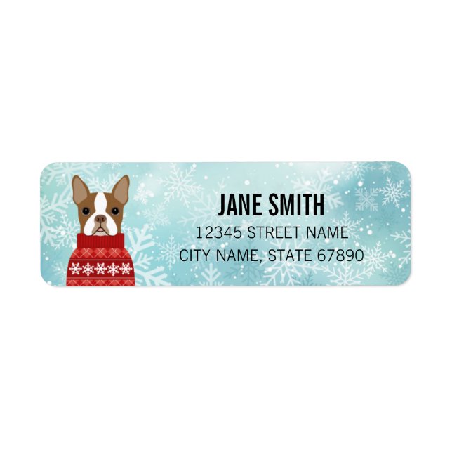 Boston Terrier Return Address Labels (Front)