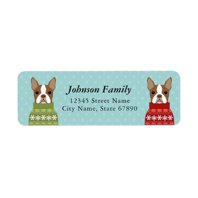 Boston Terrier Return Address Labels (Front)