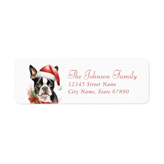 Boston Terrier Return Address Labels (Front)