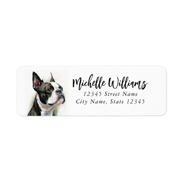 Boston Terrier Return Address Labels (Front)