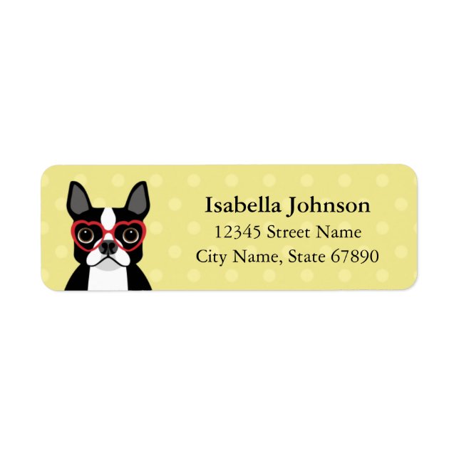 Boston Terrier Return Address Labels (Front)