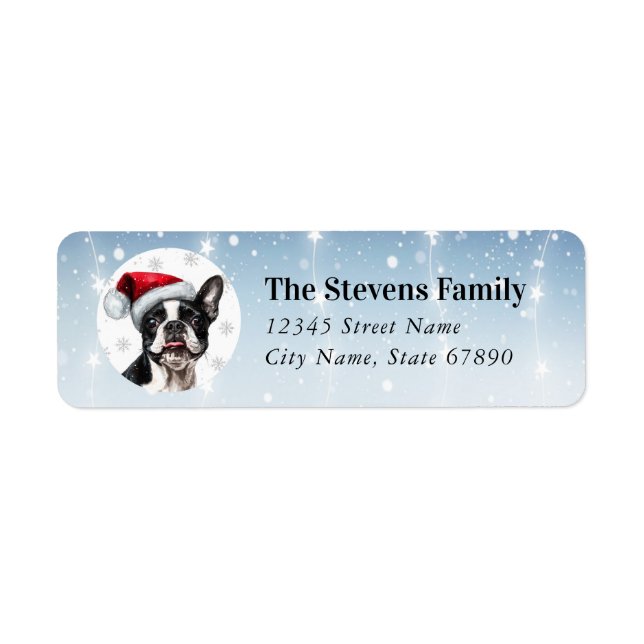 Boston Terrier Return Address Labels (Front)