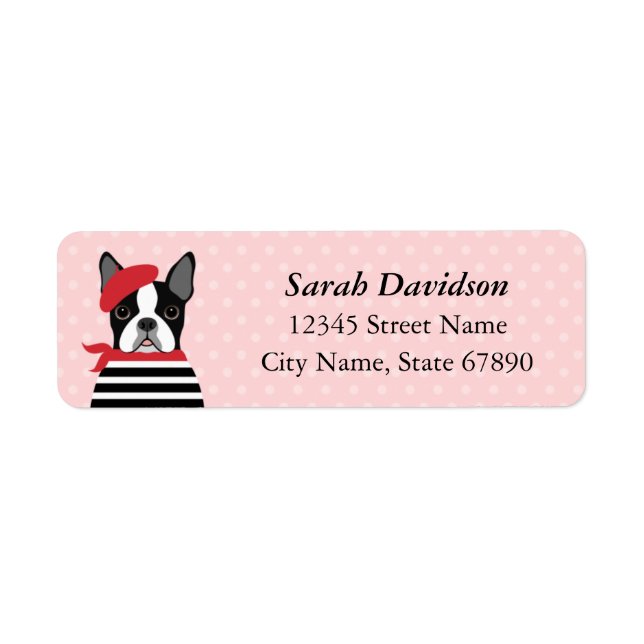 Boston Terrier Return Address Labels (Front)