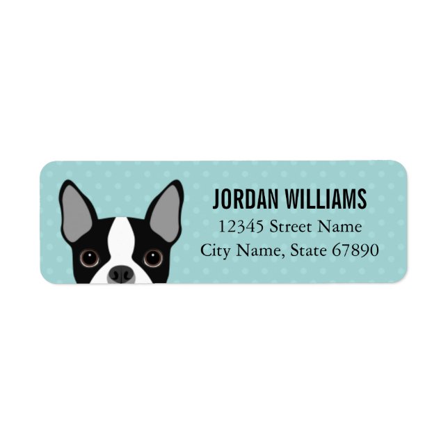 Boston Terrier Return Address Labels (Front)