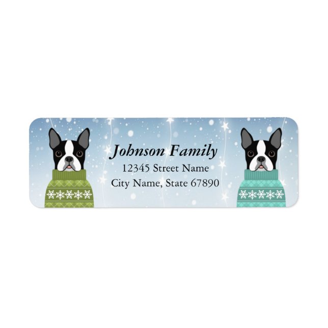 Boston Terrier Return Address Labels (Front)
