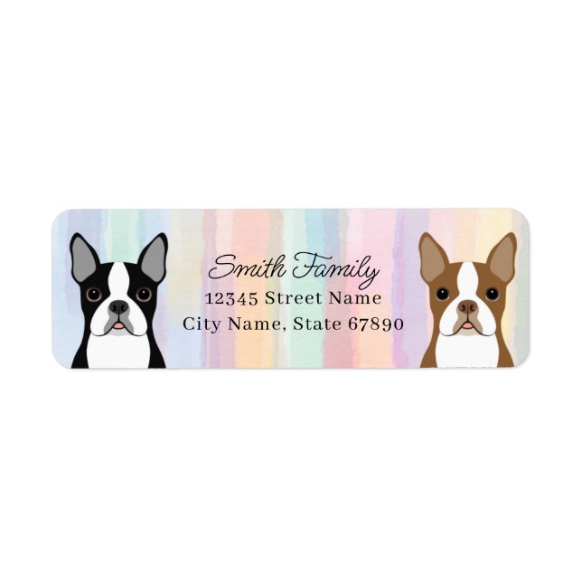 Boston Terrier Return Address Labels (Front)