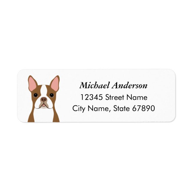 Boston Terrier Return Address Labels (Front)